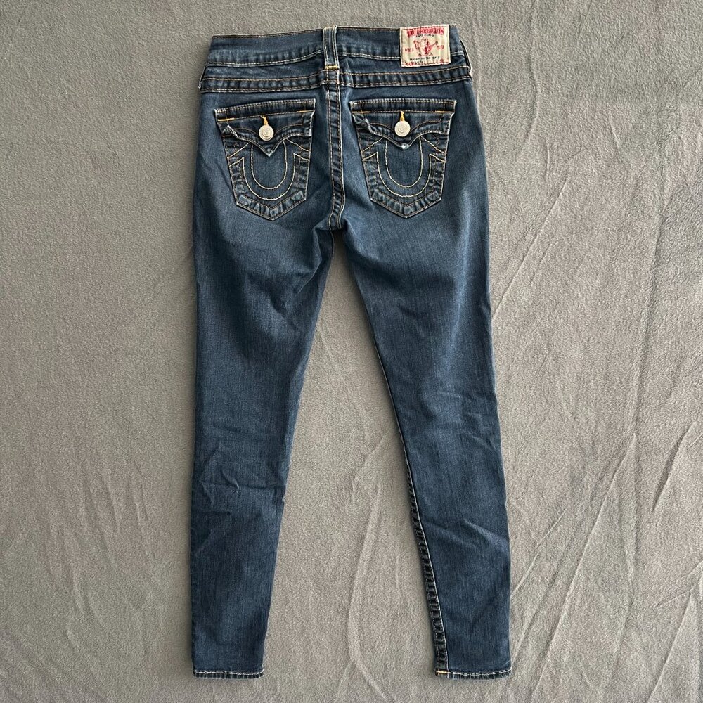 True Religion Jeans Womens 26 x 29 Blue Denim MISTY Jeans Flap Pocket
